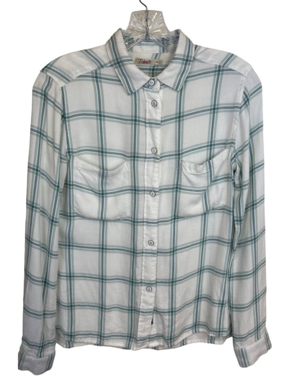 Faherty Women's XS Plaid Button-Up Shirt Pockets Long Sleeve Coastal Casual